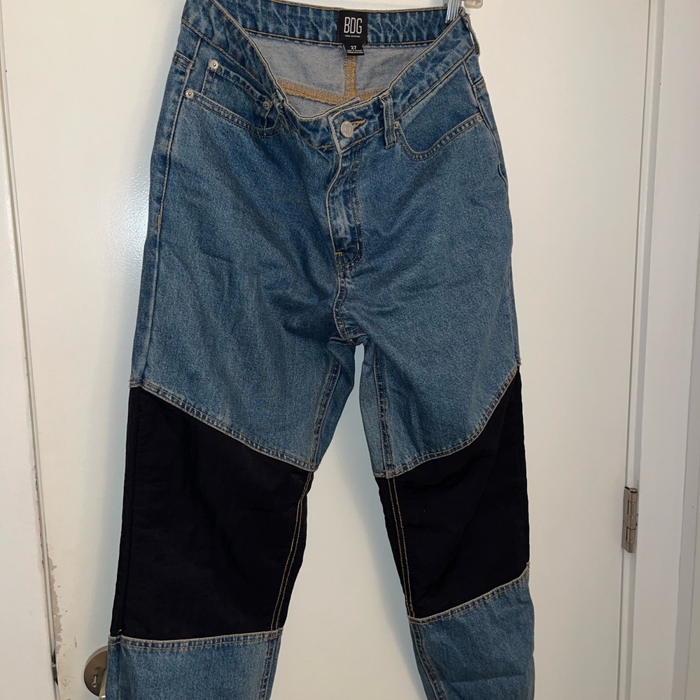 BDG Women’s Blue and Black Baggy Jeans